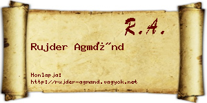 Rujder Agmánd névjegykártya
